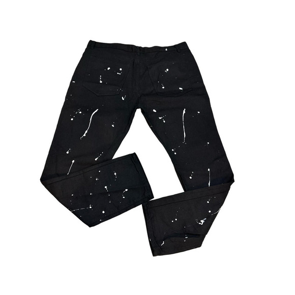 Jeanetix paint splattered black jeans size 40 x 32 - Picture 9 of 11